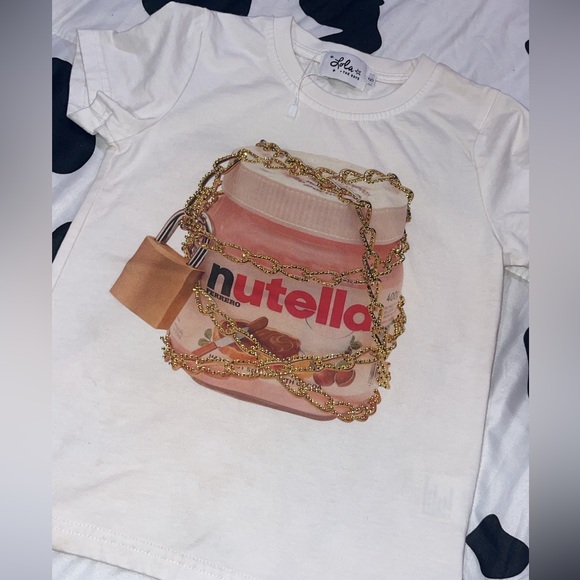 Lola & the Boys Forbidden Nutella Shirt girls Sz 6 - Picture 1 of 1